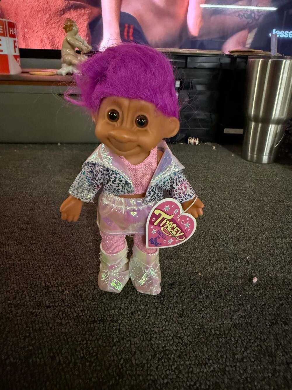 Nightclub Tracey 7" Russ Troll Doll with Original Heart Tag